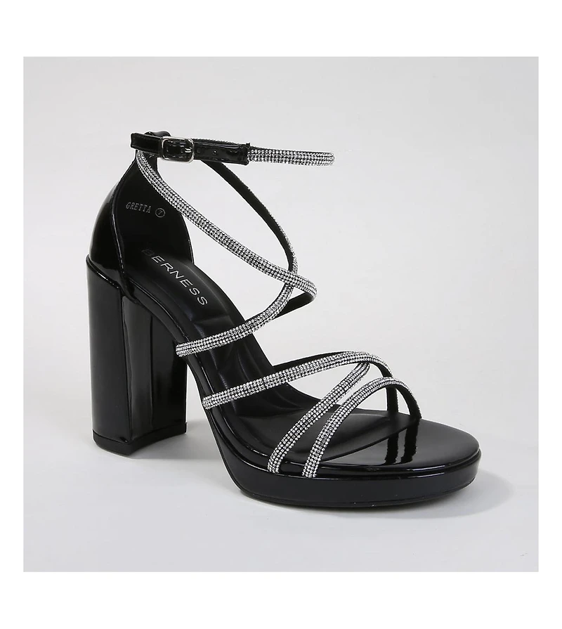 Gretta Rhinestone Strappy Platform Heels