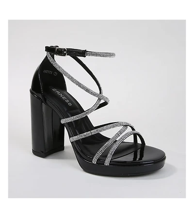 Gretta Rhinestone Strappy Platform Heels