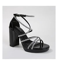 Gretta Rhinestone Strappy Platform Heels