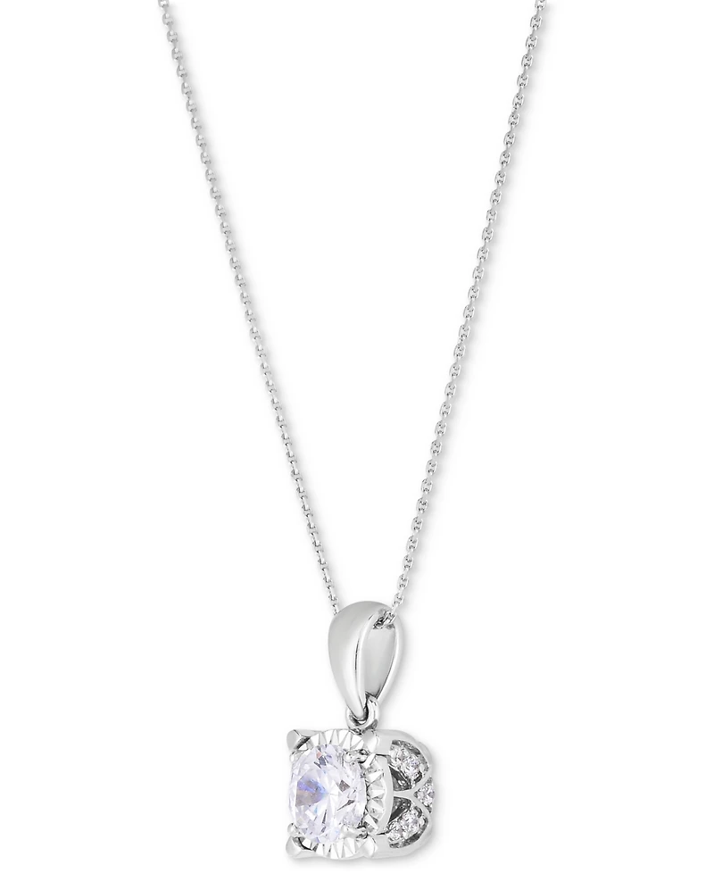 TruMiracle Diamond Solitaire 18" Pendant Necklace (3/4 ct. t.w.) in 14k White Gold