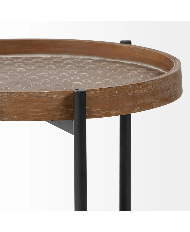 Handcrafted Solid Wood Round End Table – Rustic Charm & Durability