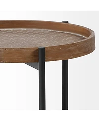 Handcrafted Solid Wood Round End Table – Rustic Charm & Durability