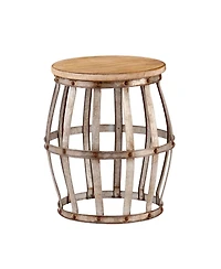 Rustic Wood Round End Table for Compact Spaces and Home Decor