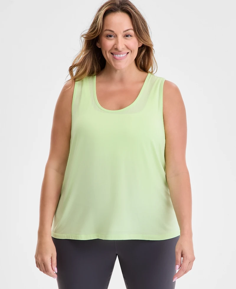 Id Ideology Plus Relaxed Racerback Tank Top, Exclusively at Macy's