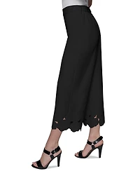 Karl Lagerfeld Paris Women's Floral-Hem Pull-On Pants