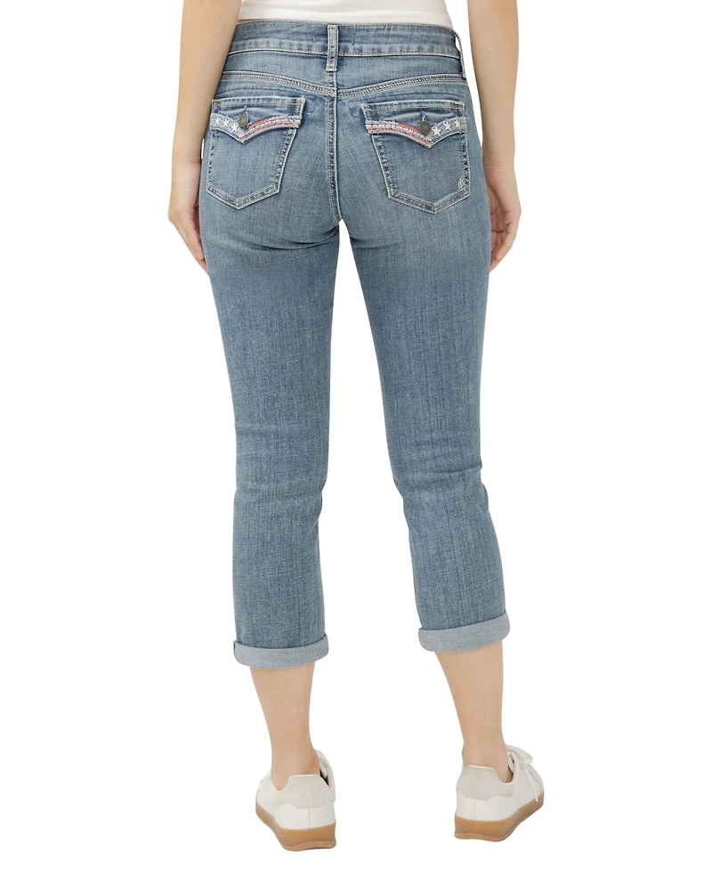 Silver Jeans Co. Women's Elyse Mid Rise Comfort Fit Capri