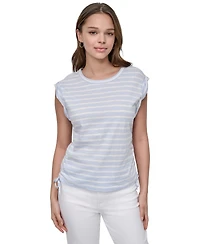 Dkny Jeans Women's Side-Tie Ruched Sleeveless T-Shirt