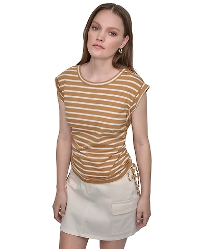 Dkny Jeans Women's Side-Tie Ruched Sleeveless T-Shirt
