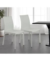 Set of 2 Dining Side Chairs with Padded Seats