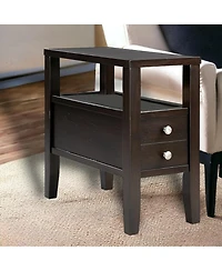End Table with Two Drawers for Living Room or Bedroom Storage