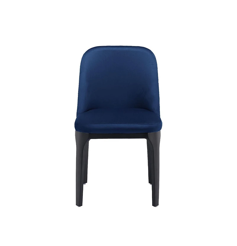 Upholstered Velvet Side Chair – Contemporary Metal Frame Design