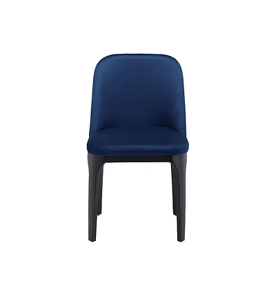 Upholstered Velvet Side Chair – Contemporary Metal Frame Design