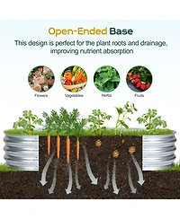Aoodor Galvanized Raised Garden Bed Kit, 59''(L) x 23.62''(W) x11.81''(H) Outdoor Garden Planter Oval Large Boxes for Vegetables, Flowers, Herbs