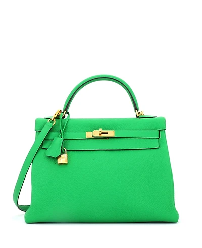 Pre-Owned Hermes Kelly 32 Handbag Togo with Gold Hardware