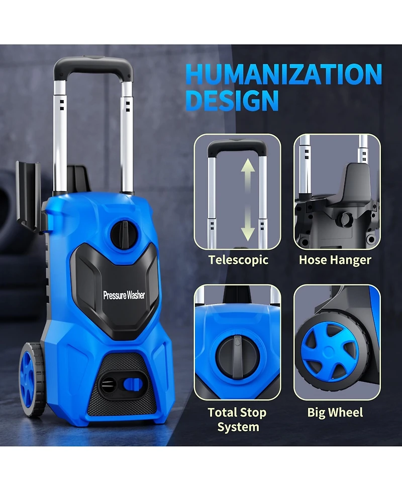 4500 Psi 2.0 Gpm Electric Pressure Washer with Foam Cannon & Hose Reel