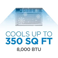 Black+Decker Window Air Conditioner 8,000 Btu, Ac Window Unit Cools Up to 350 Square Feet, Window Ac Unit with Remote Control, 3 Cooling Speeds and Fa