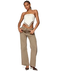 Edikted Women's Stud & Tassel Handkerchief Top