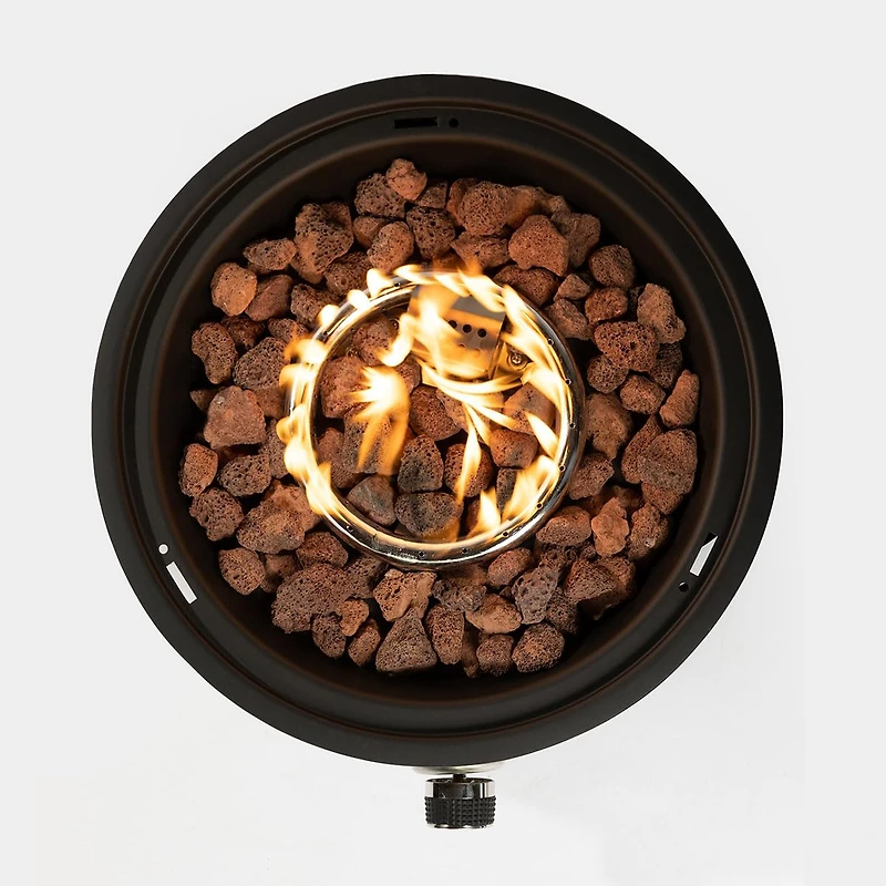 15 Inch Propane Tabletop Fire Pit with Lid as Lockable Handle for Portable Camping