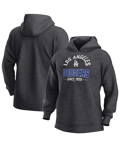 Fanatics Men's Heather Charcoal Los Angeles Dodgers Fleece Pullover Hoodie