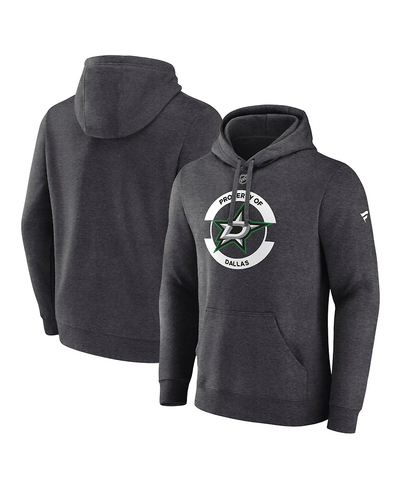 Fanatics Men's Heather Charcoal Dallas Stars Secondary Logo Pullover Hoodie