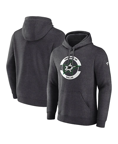 Fanatics Men's Heather Charcoal Dallas Stars Secondary Logo Pullover Hoodie