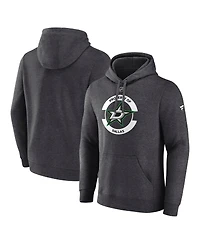 Fanatics Men's Heather Charcoal Dallas Stars Secondary Logo Pullover Hoodie
