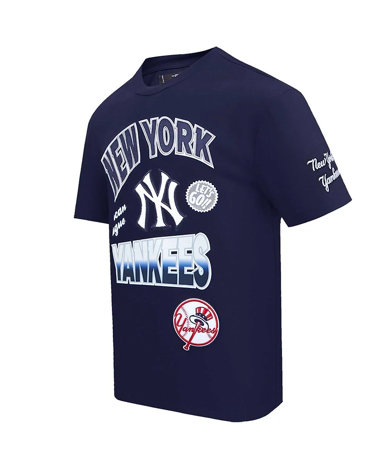 Pro Standard Men's Navy New York Yankees Turn It Up Dropped Shoulder T-Shirt