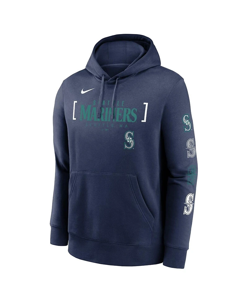 Nike Men's Navy Seattle Mariners Club Stack Pullover Hoodie