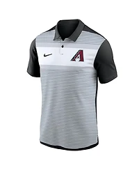 Nike Men's White/Black Arizona Diamondbacks Vapor Striped Performance Polo Shirt