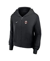 Nike Women's Black San Francisco Giants Cropped Chill Full-Zip Hoodie Jacket