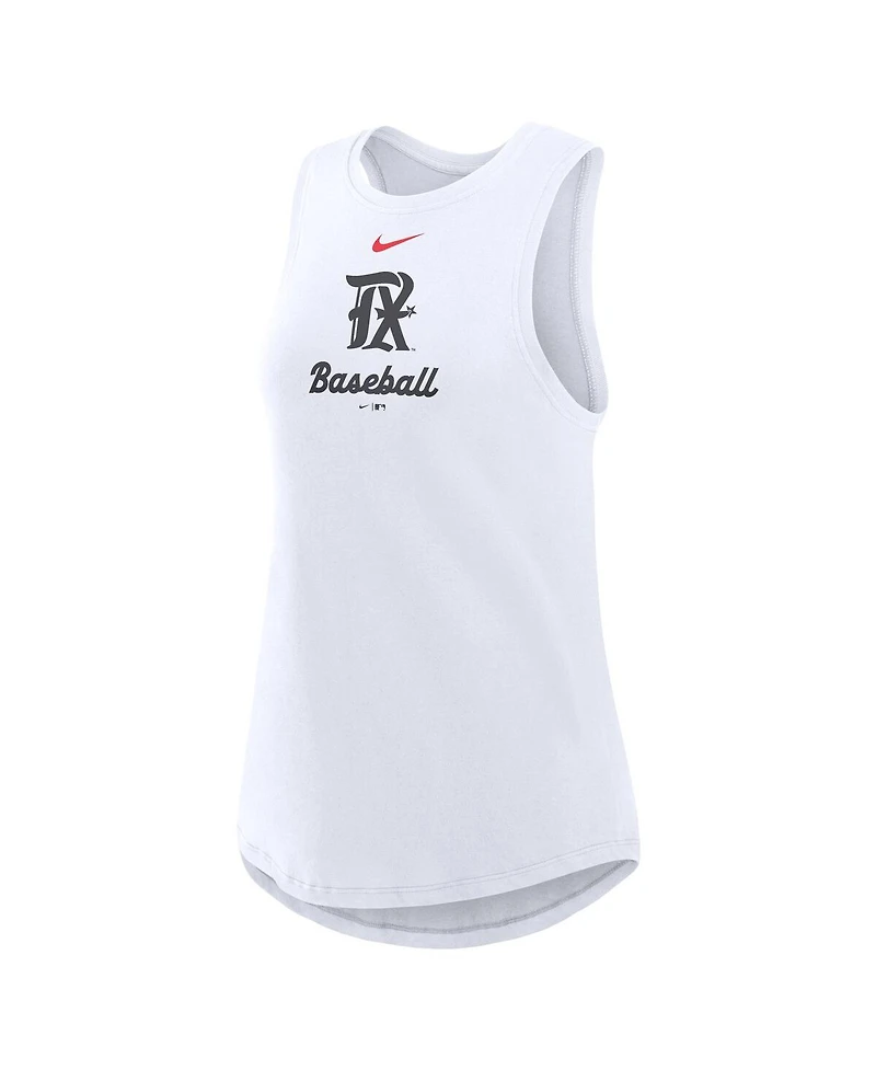 Nike Women's White Texas Rangers City Connect Tricode High Neck Performance Tank Top