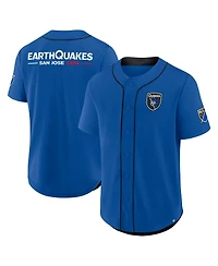 Fanatics Men's Blue San Jose Earthquakes Injury Time Baseball Jersey