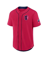 Fanatics Men's Red St. Louis City Sc Injury Time Baseball Jersey