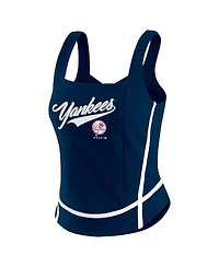 Wear by Erin Andrews Women's Navy New York Yankees Square Neck Tank Top