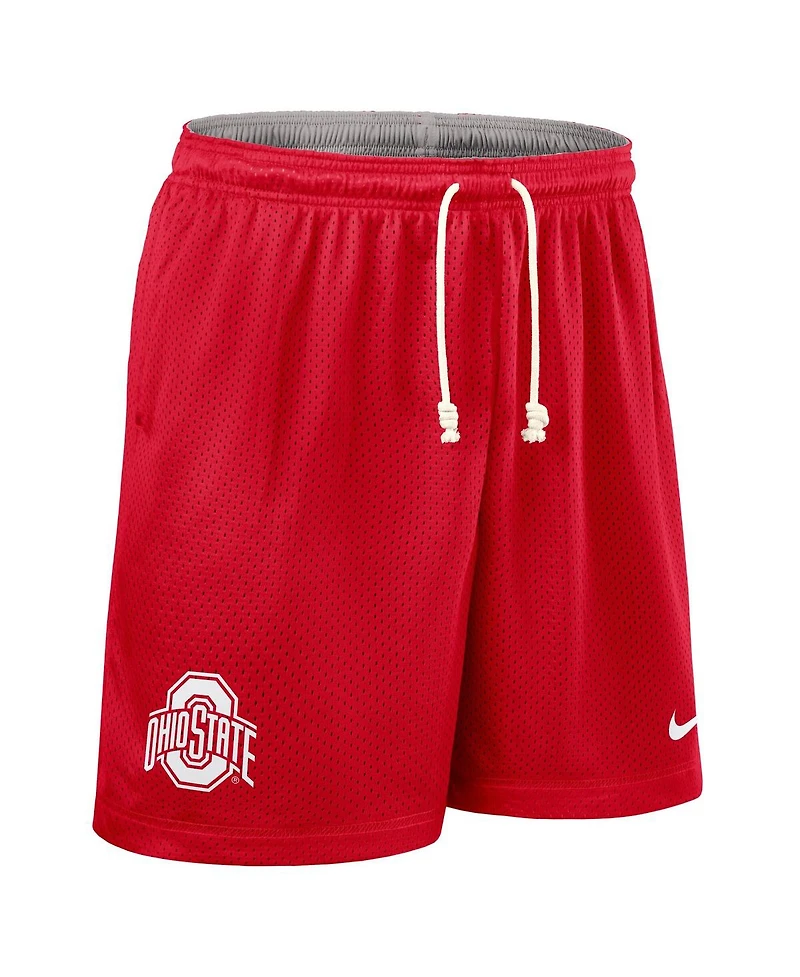 Nike Men's Scarlet/Gray Ohio State Buckeyes 2025 Sideline Reversible Performance Shorts