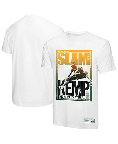 Mitchell & Ness Men's Shawn Kemp White Seattle Supersonics Slam Gradient T-Shirt