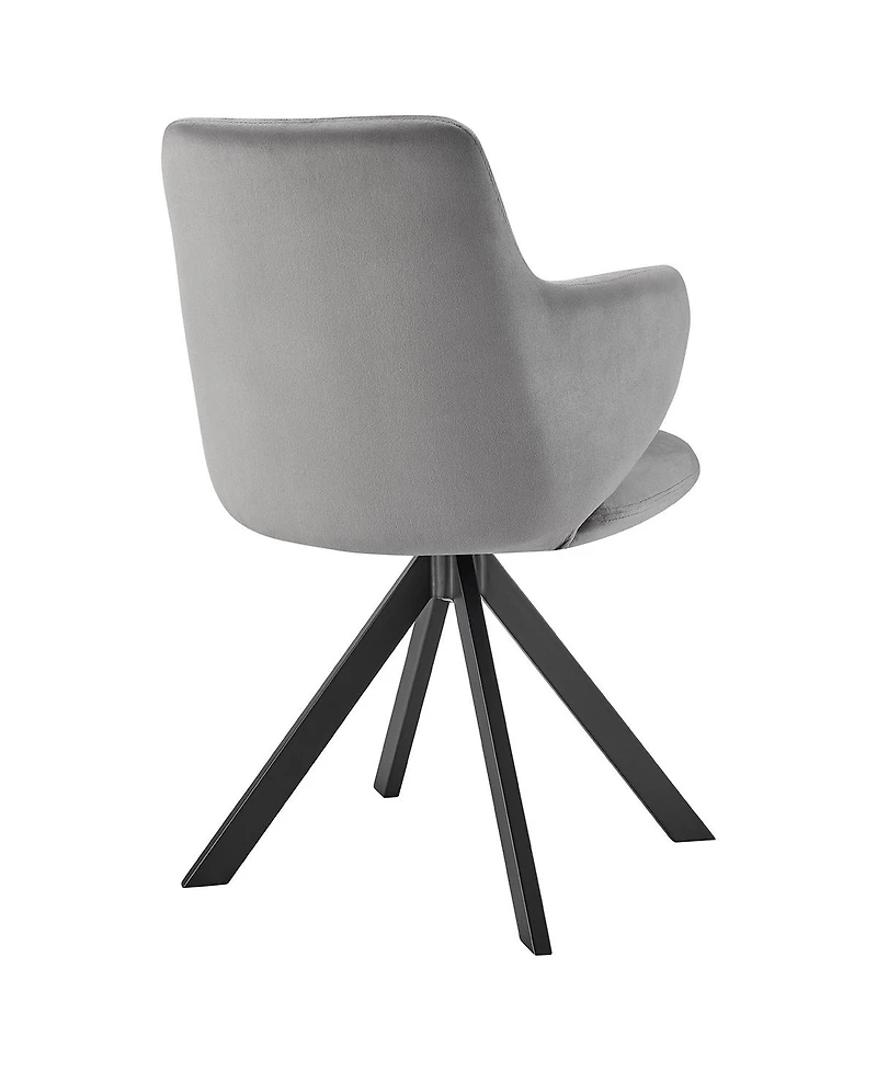 Upholstered Velvet Dining Armchair with Tufted Backrest