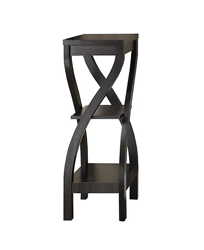 Contemporary Wood Square End Table with Two Shelves for Extra Storage