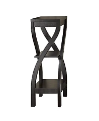 Contemporary Wood Square End Table with Two Shelves for Extra Storage