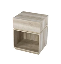 Wood Rectangular End Table with Drawer and Shelf for Living Room or Bedroom