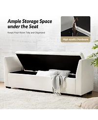 Bruno Modern Storage Bench with Rubber Wood Legs