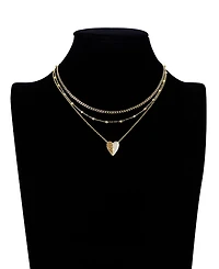 Unwritten Crystal Heart Pendant Necklace Set