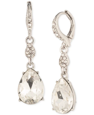 Givenchy Pave & Pear-Shape Crystal Double Drop Earrings