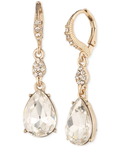 Givenchy Pave & Pear-Shape Crystal Double Drop Earrings