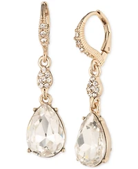 Givenchy Pave & Pear-Shape Crystal Double Drop Earrings