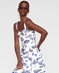 Avec Les Filles Women's Printed A-Line Midi Dress