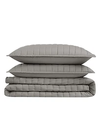 Brooklyn Loom Oversized Cotton Percale 3-Pc. Quilt Set
