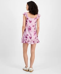 And Now This Women's Floral-Print Ruffled Mini Dress, Exclusively at Macy's