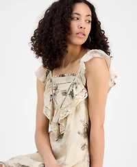 And Now This Women's Floral-Print Ruffled Mini Dress, Exclusively at Macy's