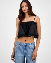 And Now This Women's Lace-Trim Straight-Neck Sleeveless Top, Macy's Exclusive